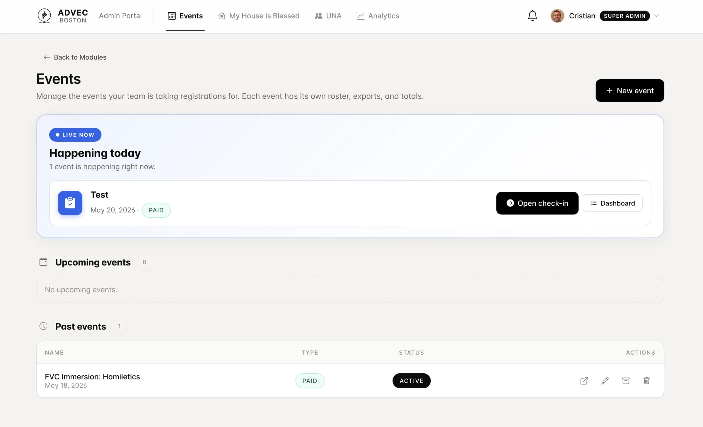 Internal reports and KPI dashboard in the portal